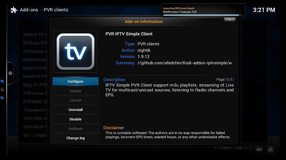 IPTV sur Kodi